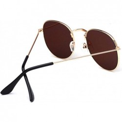 Goggle Fashion UV Protection Glasses Travel Goggles Metal Frame Outdoor Sunglasses Sunglasses - Gold Black - CF18REMC3SI $10.44