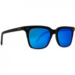 Square Eyewear - Billie - Designer Square Sunglasses for Men and Women - Matte Black + Blue Mirror - CL197XRIQ20 $58.24