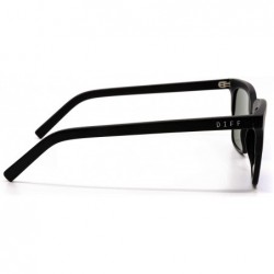Square Eyewear - Billie - Designer Square Sunglasses for Men and Women - Matte Black + Blue Mirror - CL197XRIQ20 $58.24