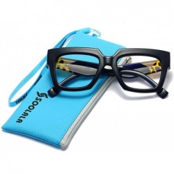 Cat Eye Anti-Blue Blocker Light Square Reading Glasses w/Leopard Arms - 2 Pairs /Anti Blue - Blue+gray - C918YKTD2T9 $17.30