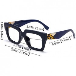 Cat Eye Anti-Blue Blocker Light Square Reading Glasses w/Leopard Arms - 2 Pairs /Anti Blue - Blue+gray - C918YKTD2T9 $17.30