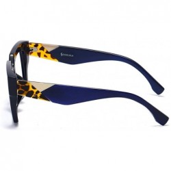 Cat Eye Anti-Blue Blocker Light Square Reading Glasses w/Leopard Arms - 2 Pairs /Anti Blue - Blue+gray - C918YKTD2T9 $17.30