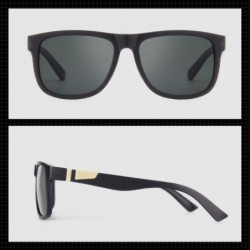 Wayfarer Polarized Sunglasses for Women and Men-HD Lens Glare-Free-100% UV Protection M44 - Matte Black Frame Green Lens - CA...