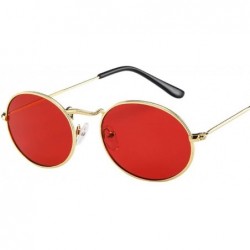 Oval Vintage Oval Sunglasses Women Fashion Classic Small Face Metal Designer Sun Glasses Travel (B) - B - CK1902NCXZO $8.06