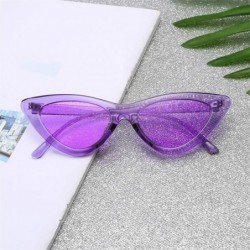 Cat Eye Fashion Sunglasses - UV Protection - Cat Eye Jelly Color Shade Sunglasses Integrated Stripe Vintage Glasses - CJ18QQG...