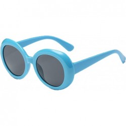 Round Polarized Sunglasses Glasses Protection Activities - Blue - C118TQWMCLS $29.64