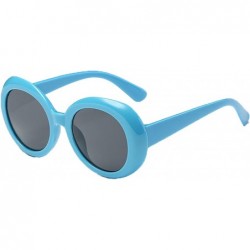 Round Polarized Sunglasses Glasses Protection Activities - Blue - C118TQWMCLS $12.18