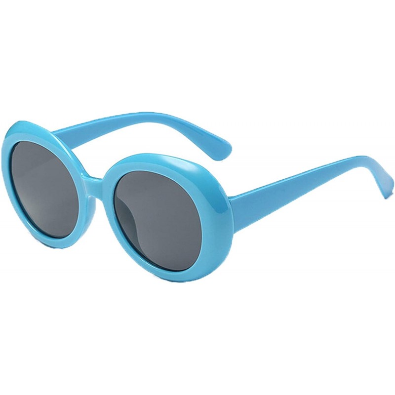 Round Polarized Sunglasses Glasses Protection Activities - Blue - C118TQWMCLS $12.18
