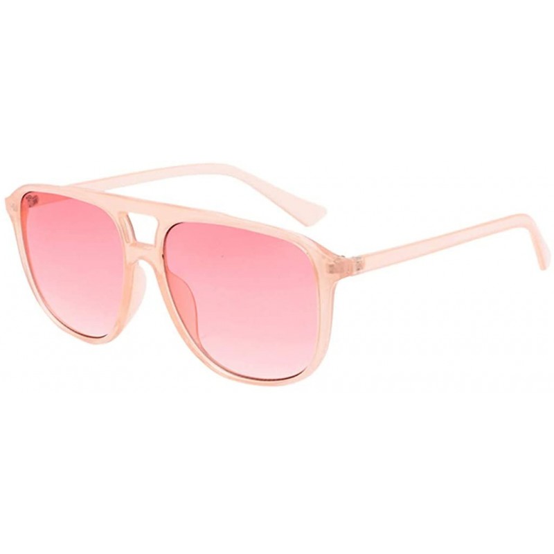 Goggle Polarized Sunglasses Gradient Colorful Mirrored - Pink - CA196HGM66T $8.73