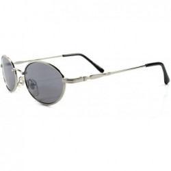 Round Old Fashion 80s 90s Mens Womens Indie Vintage Style Round Oval Sunglasses - Silver - CK1892EN53Z $15.26