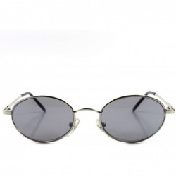 Round Old Fashion 80s 90s Mens Womens Indie Vintage Style Round Oval Sunglasses - Silver - CK1892EN53Z $15.26