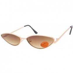 Cat Eye Micro Metal Cat Eye Sunglasses - Brown - CK197XQKGXT $27.18
