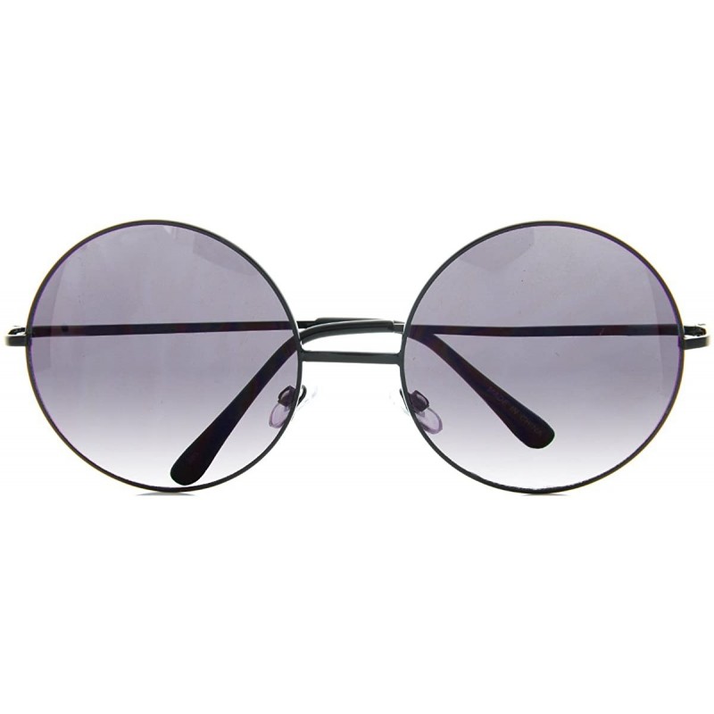 Oversized Oversized Round Glasses Men Women Metal Frame Retro Vintage Fashion - Black/Gradient - CK12NW3HPAJ $12.20