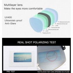 Square TR90 Spectacle Frame TAC1.1 Polarized Sunglasses Men's Cycling Driving Sunglasses - Transparent Tawny C7 - CQ1905S3NUL...