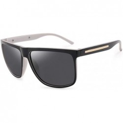 Square Polarized Sunglasses Nigt vision for Men UV400 Driving Sunglasses Gradient Sun Glasses - White Black - C6199L7II9C $22.91