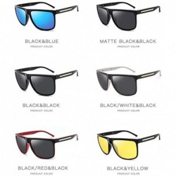 Square Polarized Sunglasses Nigt vision for Men UV400 Driving Sunglasses Gradient Sun Glasses - White Black - C6199L7II9C $13.50