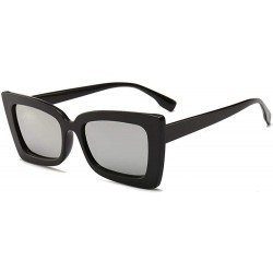 Oversized 2019 Square Sunglasses Men Brand Designer Mirror Photochromic Oversized Black - White - CG18XE9KXLR $11.96