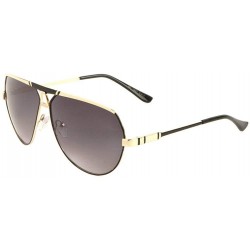 Oversized Gazelle Kaiser Oversized Metal Aviator Sunglasses w/Multicolor Lenses - Metallic Gold & Black Frame - CQ18UDCSXEA $...