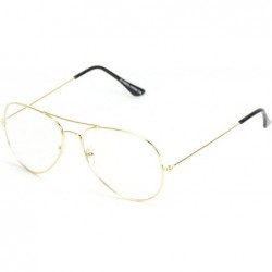 Oversized Premium Elegant Metal Frame Retro Vintage Aviator Glasses - Gold/Blue Light - C917WWYX30Z $8.75