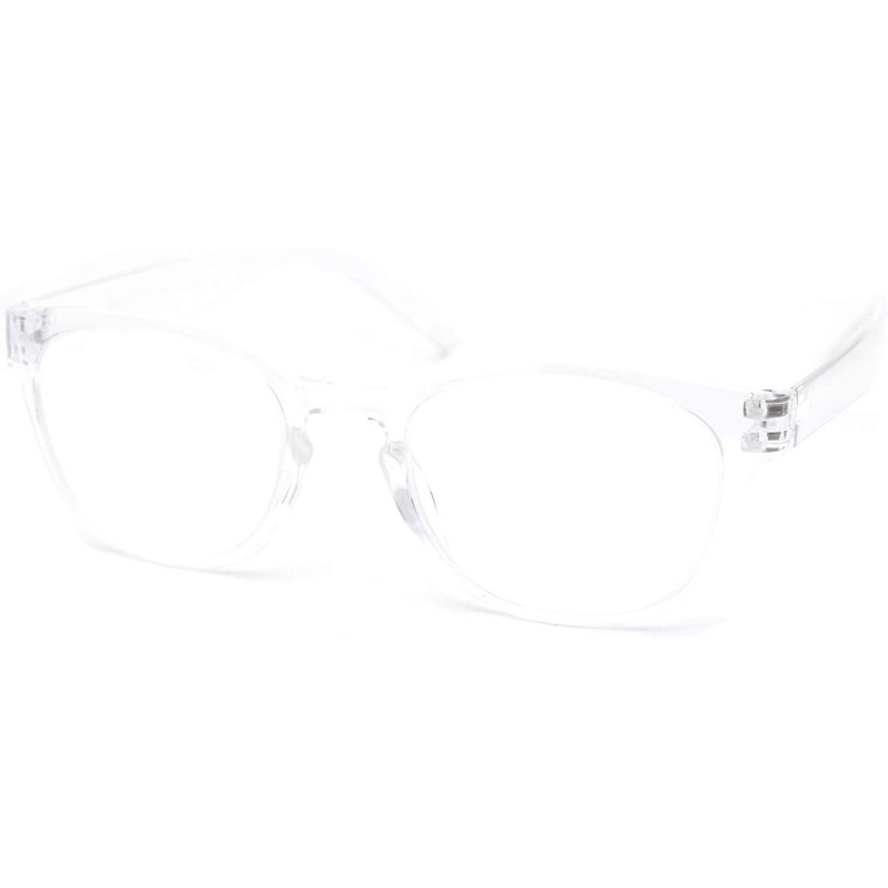 Rectangular Unisex Plastic Rectangular Mod Dressy Fashion Reading Glasses - Clear - CX18ZYGGEC9 $9.52