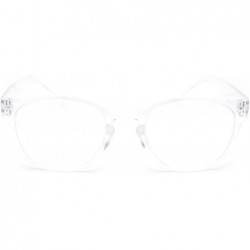 Rectangular Unisex Plastic Rectangular Mod Dressy Fashion Reading Glasses - Clear - CX18ZYGGEC9 $9.52