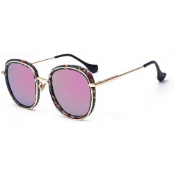 Goggle Vintage Mirror Flat Metal Round Circle Frame Fashion Sunglasses - Flower - C51838Z9S2O $18.39