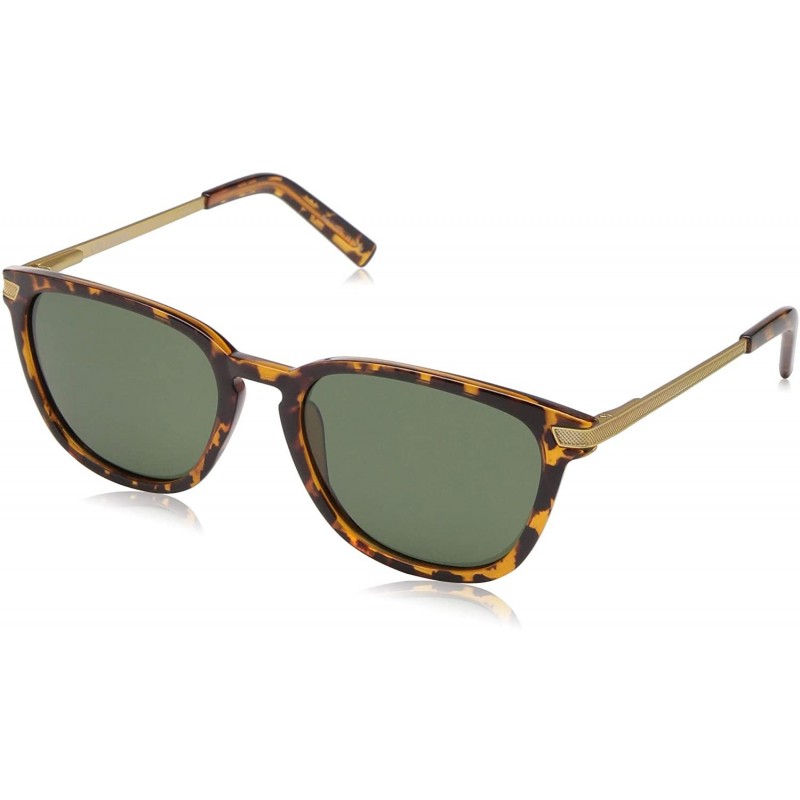 Square Sierra Polarized Round Sunglasses- Tortoise- 55 mm - C418RQ38X4Y $33.28