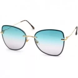 Butterfly Womens Expose Lens Bow Shape Butterfly Chic Sunglasses - Gold Green Grey - CD18WTINOE5 $26.71