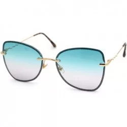 Butterfly Womens Expose Lens Bow Shape Butterfly Chic Sunglasses - Gold Green Grey - CD18WTINOE5 $17.00