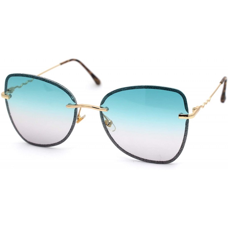 Butterfly Womens Expose Lens Bow Shape Butterfly Chic Sunglasses - Gold Green Grey - CD18WTINOE5 $17.00