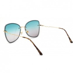 Butterfly Womens Expose Lens Bow Shape Butterfly Chic Sunglasses - Gold Green Grey - CD18WTINOE5 $17.00