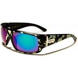 Wrap Motorcycle Riding Biker Wrap Around Large Rectangle Mens Sport Sunglasses - Camouflage / Green - C11892GZRSY $22.74