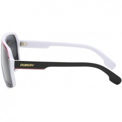 Square Mens Oversized Aviator Sunglasses Classic Large Polarized Lens Shades D103 - White&black/Black - CA194OXC5Z4 $16.23