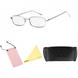 Oval Vintage Oval Sunglasses Designer Gothic Glasses Small Metal Frames - Silver Frame & White Lens - CB18CMSNNY4 $10.37