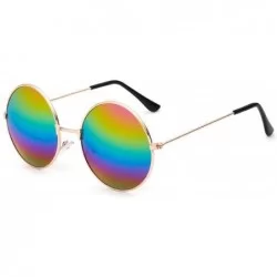 Oval Women Round Sunglasses Retro Gold Silver Black Frame Unisex Eyewear FeSun Glasses Men Oculos Gafas - Gold Colors - C2199...