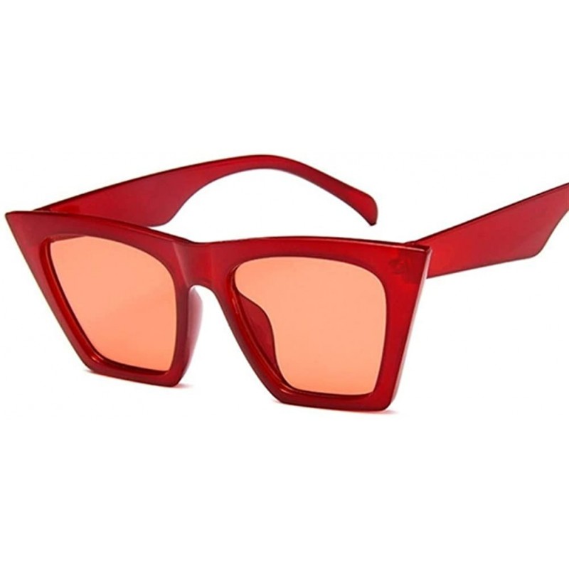 Cat Eye Square Sunglasses Man/Women Cat Eye Sun Glasses Classic Vintage UV400 Outdoor - Red - C9198XRH37Q $9.62