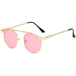 Oval Women Tiny Sunglasses with Small Oval Lens And Metal Frames Optional - Red - CY18CAL2KET $13.28