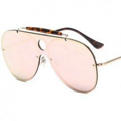 Oversized Oversize Sunglasses Reflective Glasses - Pink - CJ192ZKIDSZ $26.08