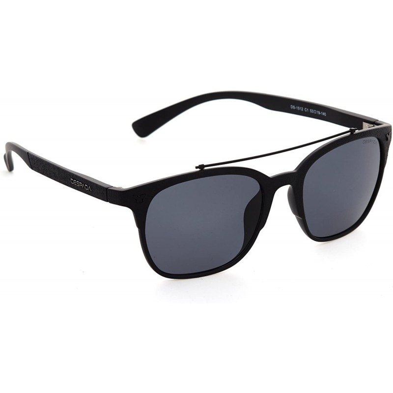 Aviator Made In ITALY Polarized Sunglasses for Men with Metal Accent UV Protection DS1512 - Matte Black - C1189NNZLOQ $9.57