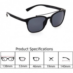 Aviator Made In ITALY Polarized Sunglasses for Men with Metal Accent UV Protection DS1512 - Matte Black - C1189NNZLOQ $9.57