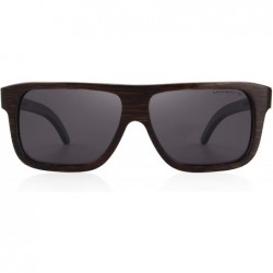 Rectangular Men Wooden Polarized Sunglasses 100% UV Protection vintage Eyewear S5066 - Black - CI18Q9I68DU $20.33