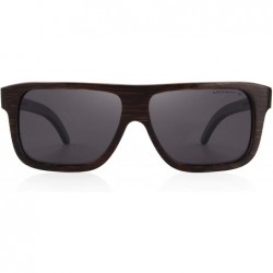 Rectangular Men Wooden Polarized Sunglasses 100% UV Protection vintage Eyewear S5066 - Black - CI18Q9I68DU $20.33