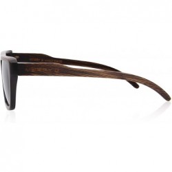 Rectangular Men Wooden Polarized Sunglasses 100% UV Protection vintage Eyewear S5066 - Black - CI18Q9I68DU $20.33