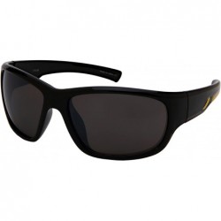 Wrap Wrap Shaped Sport Sunglasses for Men 570108 - Fm Black Frame/Grey Flash Mirrored Lens - CP18G8SOQX8 $18.68