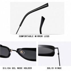 Square Polarized Sunglasses Steampunk Sunglass Protection - Blue - CL18Z78XC4X $12.20