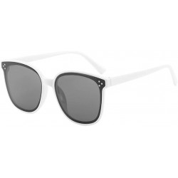 Aviator Polarized Sunglasses-Women's Lightweight Oversized Fashion Sunglasses - Mirrored Polarized Lens - White - C318XIXCHGK...