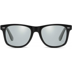 Square Vintage Retro HD Polarized Classic Sunglasses Tac Lens - Black Frame-silver Mirrored - CI18LL80Q6G $20.27