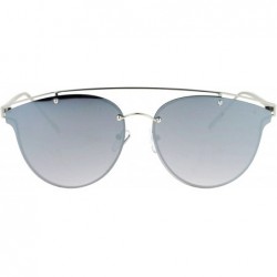 Rimless Color Mirror Flat Panel Unique Rimless Wire Bridge Horn Rim Sunglasses - Silver Mirror - C912NYUX5TH $22.54