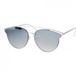 Rimless Color Mirror Flat Panel Unique Rimless Wire Bridge Horn Rim Sunglasses - Silver Mirror - C912NYUX5TH $12.97