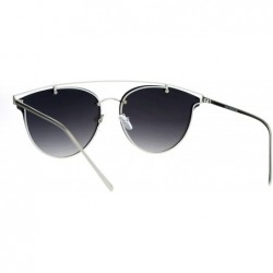 Rimless Color Mirror Flat Panel Unique Rimless Wire Bridge Horn Rim Sunglasses - Silver Mirror - C912NYUX5TH $12.97